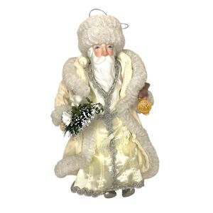 Kurt S. Adler 1986 Santa Father Christmas Ornament Figurine Ivory White Silver
